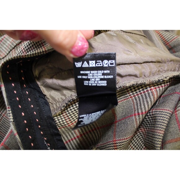 Anthropologie The Essential Slim Crop Pants Check Plaid Chino Office Size 12 - Picture 10 of 11